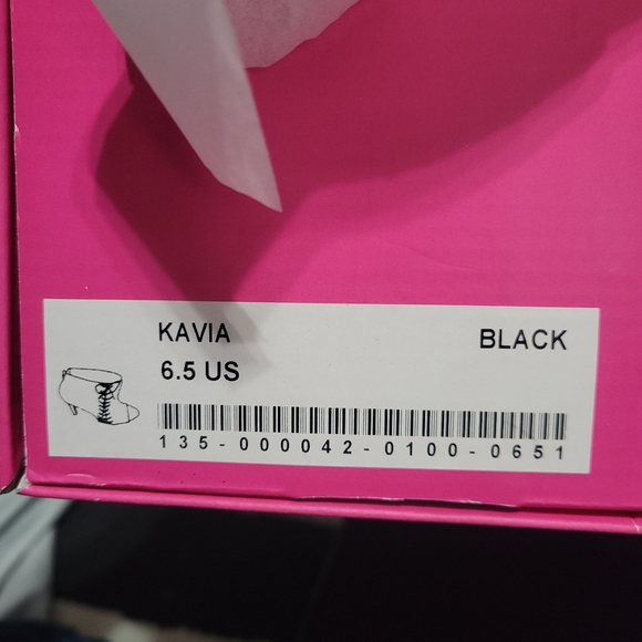 NWB NIB Shoedazzle Kavia Black Corset Lace Up Open Toe Booties - Picture 2 of 7